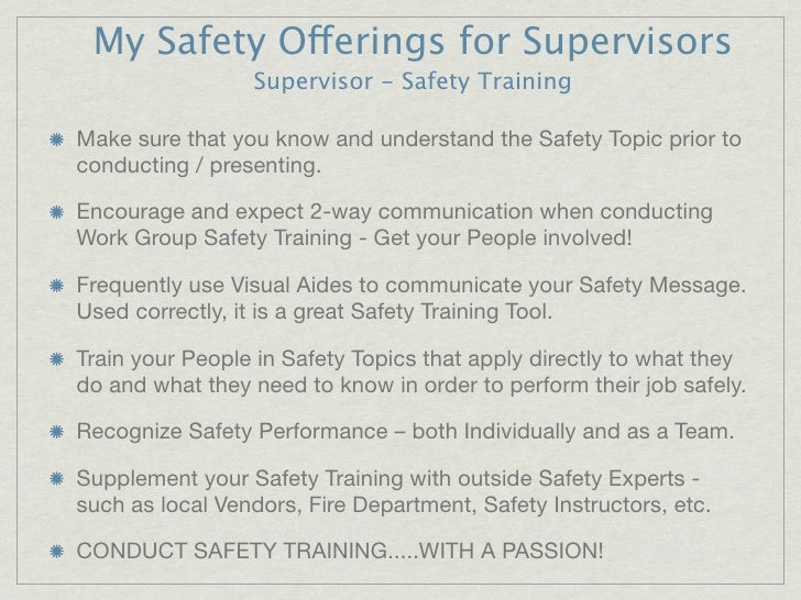 SDW Training Supervisor Safety Keynote Version