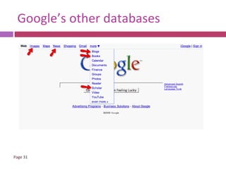 Google’s other databases 
