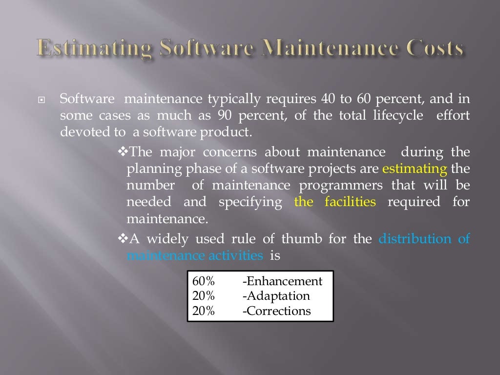 Estimating Software Maintenance Costs