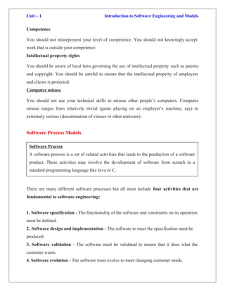 Introduction to Software Engineering and Development Models | DOCX