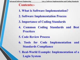 Comprehensive Guide to Software Implementation and Coding Standards for ...