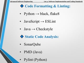 Comprehensive Guide to Software Implementation and Coding Standards for ...