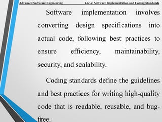 Comprehensive Guide to Software Implementation and Coding Standards for ...