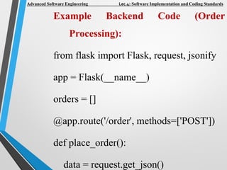 Comprehensive Guide to Software Implementation and Coding Standards for ...