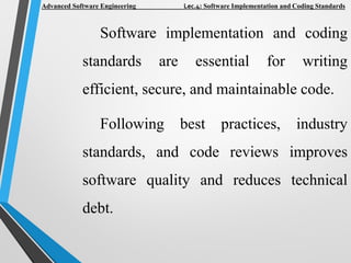 Comprehensive Guide to Software Implementation and Coding Standards for ...