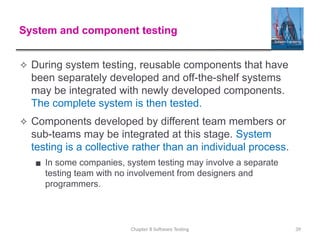 Testing Various Software Components software engineering: Software Testing Software Evolution | PPTX
