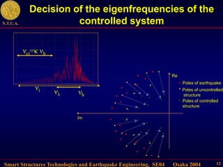 Smart Structures Technologies and Earthquake Engineering, SE04 Osaka 2004
N.T.U.A.
12
Decision of the eigenfrequencies of the
controlled system
νl νh
νi
Re
Im
νci=κ νh
Poles of earthquake
Poles of uncontrolled
structure
Poles of controlled
structure
 