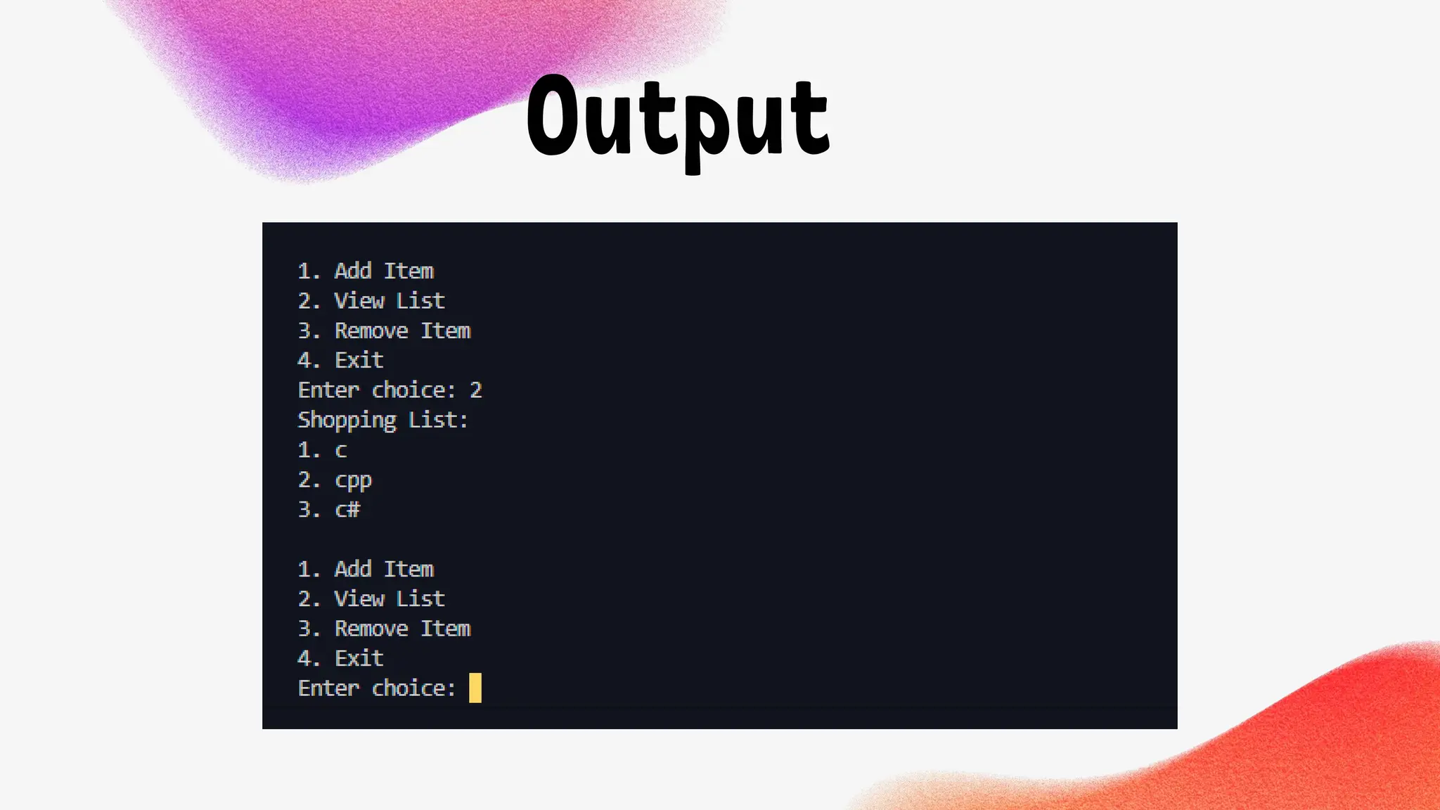 Output 