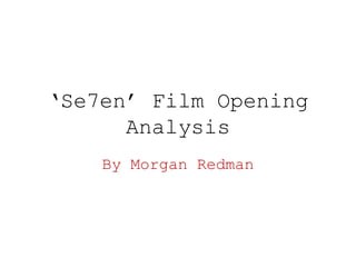 se7en film analysis