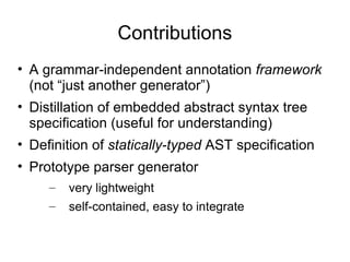 An Annotation Framework for Statically-Typed Syntax Trees | PPT