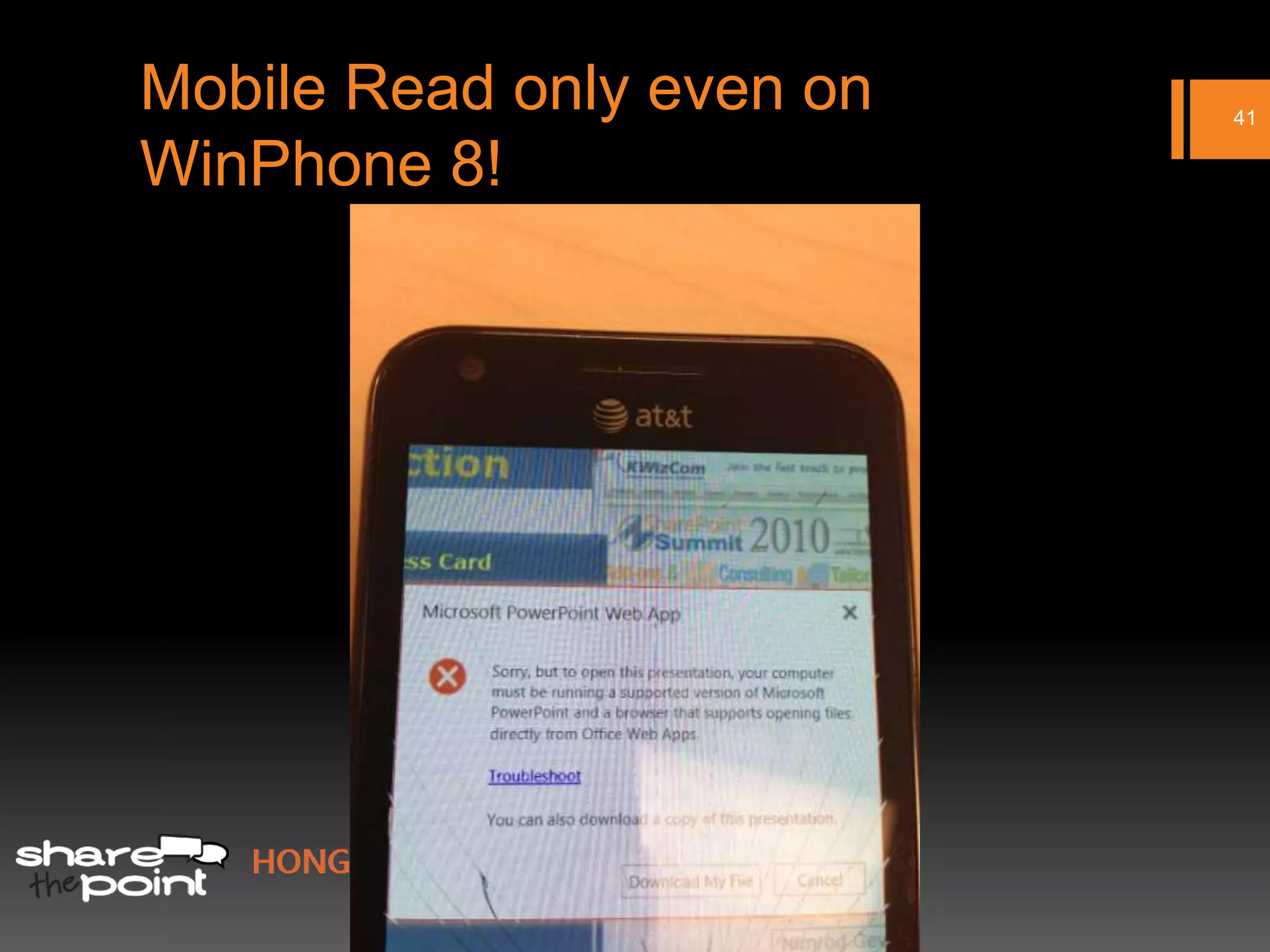 Mobile Read only even on   41

WinPhone 8!
 