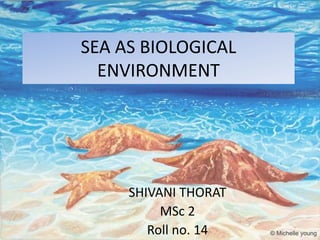 SEA AS BIOLOGICAL
ENVIRONMENT
SHIVANI THORAT
MSc 2
Roll no. 14
 