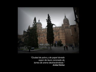 “Ciudad de polvo y de papel dorado
sopor de lauro coronado de
torres de arena deshaciéndose.”
Anibal Núñez

 