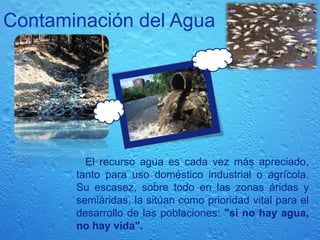 Escasez de Agua Dulce           Las fuentes, los manantiales, las cuencas o cañadas están en acelerada vía de extinción, hay cambios de clima y de suelo, inundaciones, sequías y desertización.    Pero es la acción humana la más drástica: ejerce una deforestación delirante, ignora los conocimientos tradicionales sobre todo de las comunidades indígenas locales, retira el agua de los ríos de diferentes maneras, entre otras con obras de ingeniería, represas y desvíos.