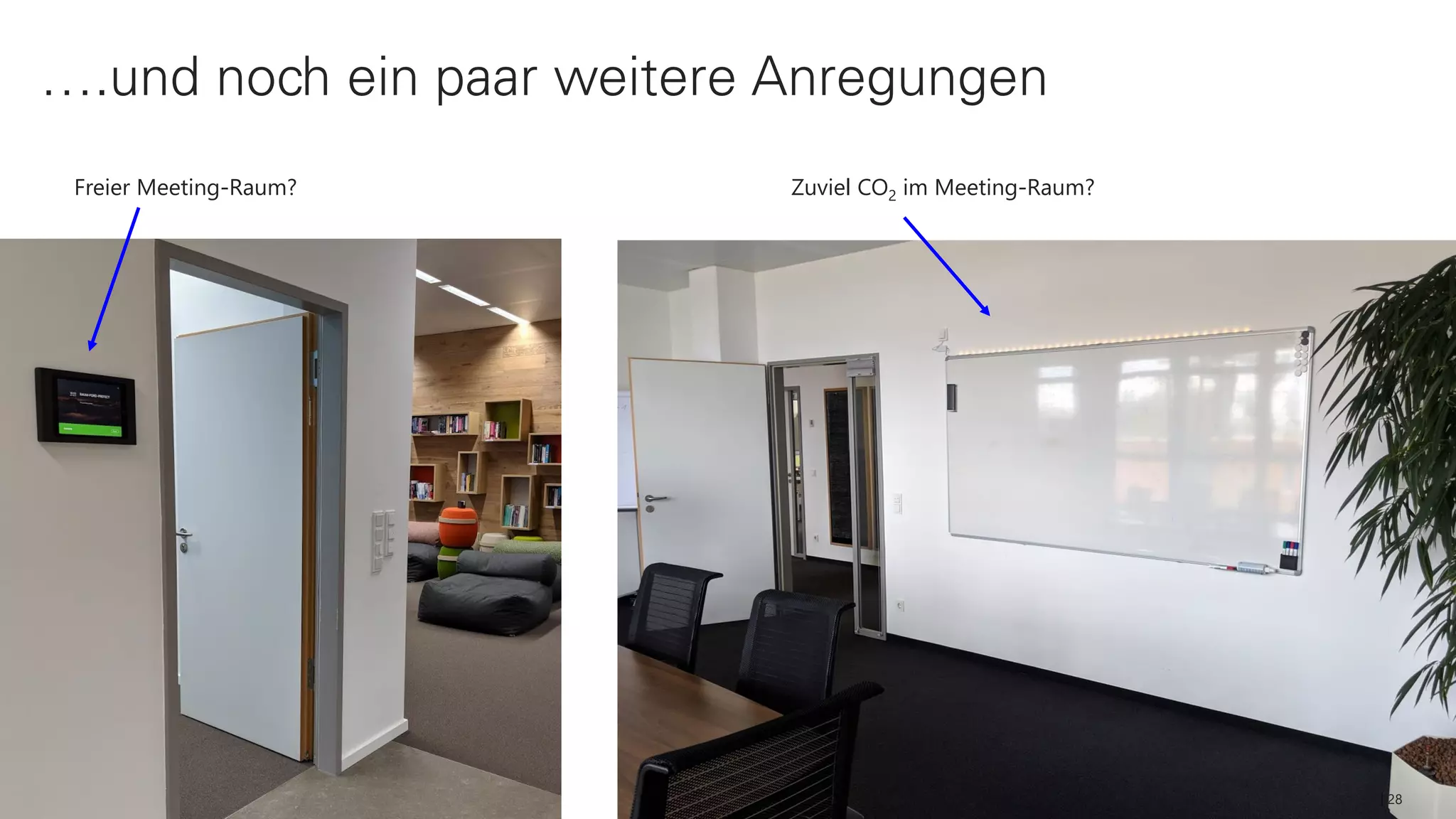 28
….und noch ein paar weitere Anregungen
Zuviel CO2 im Meeting-Raum?Freier Meeting-Raum?
 