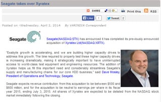 Seagate takes over Xyratex