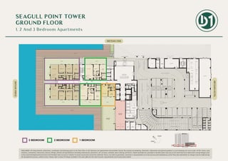 GF
DISCLAIMER: All measurements, dimensions, coordinates and drawings given as the Floor Plans in this literature are approximate and provided only for the purpose of marketing, illustration, information and general guidance as such drawings are not to scale. All the rooms, sizes,
locations, orientations, dimensions, fixtures, fittings, finishes and specifications (including materials for, placement, size of rooms, windows, doors, balcony, furniture’s, inbuilt wardrobe etc.) provided in the floor plans may vary as the same have been taken from concept designs prior
to the actual development/construction and therefore their accuracy in relation to actual construction cannot be confirmed. Hence, we make no guarantee, warranty or representation as to the accuracy and completeness of the Floor plan information as changes may be made during
the development process, without notice. Always refer to latest IFC design available in the sales office for the most accurate representation of all construction details.
WM.
BATH.
STORAGE
BATH.
BATHROOMLAUN.
POWDER
KITCHEN
LIVING / DINING
TERRACE
BEDROOM 01 BEDROOM 02 MASTER
BEDROOM
CORRIDOR
MASTER
BEDROOM
LIVING / DINING BEDROOM 01
BATH.
BATHROOM
LAUN.
CORRIDOR
POWDER
TERRACE
KITCHEN
TERRACE
MASTER
BEDROOM
LIVING / DINING
KITCHEN
BATHROOM
LAUN.
DRESSING
BATH.
STORAGE
BATH.
BATHROOM
LAUN.
POWDER
KITCHEN
LIVING / DINING
TERRACE
BEDROOM 01 BEDROOM 02 MASTER
BEDROOM
CORRIDOR
TERRACE
LIVING / DINING
KITCHEN
LAUN.
CORRIDOR
BEDROOM 01 MASTER
BEDROOM
BATHROOM
BATH.
POWDER WM.
ST-02
CORRIDOR
ELEC.
ROOM
FHC
GARBAGE
ROOMTELE.
ROOM
PL
PL
FL
ST-01
LIFT LOBBY
STORAGE
STORAGE
STORAGE
STORAGE
BOARD WALK
BOARD WALK
COFFEE SHOP
OUTDOOR AREA
AREA = 92M2
COFFEE SHOP
INDOOR AREA
AREA = 91M2
M. TOILETS F. TOILETS GSMCCTVMAIN
TELECOM RM
BULK
STORE
RECYCLE
AREA
GARBAGE
ROOM
MAIN GARBAGE
ROOM
ELEC.
ROOM
ENTRANCE LOBBY
OPEN TO ABOVE
VESTIBULE
OPEN TO ABOVE
BUILDING MAIN ENTRANCE
PARKING ENTRY PARKING EXIT
FCC STORAGE EX.AIR
ENCLOSURE
GENERATOR ST-03
LV ROOM
SUBSTATION
STO.
STO.
STO.
STO.
STO.
STO.
STO.
STO.
STO.
PL
G03
G04
G02 G01
G05
DUBAISKYLINE
MEYDANHOTEL
3 BEDROOM 2 BEDROOM 1 BEDROOM
MEYDAN ONE
SEAGULL POINT TOWER
GROUND FLOOR
1. 2 And 3 Bedroom Apartments
 