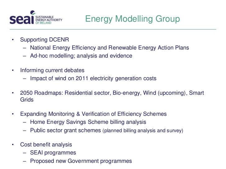 SEAI Energy Modelling Group Summary Matthew CLancy, SEAI EPA