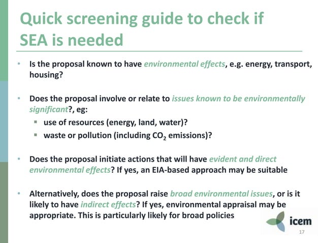 Introduction to Strategic Environmental Assessment | PPTX ...