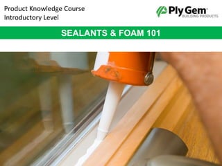 Product Knowledge Course
Introductory Level
SEALANTS & FOAM 101
 