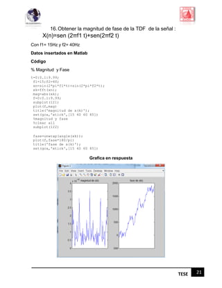 Señales de tiempo continuo y discreto MATLAB | PDF