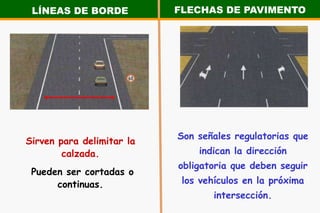Complementar y reforzar el significado de las señalesverticales.TRANSVERSALES