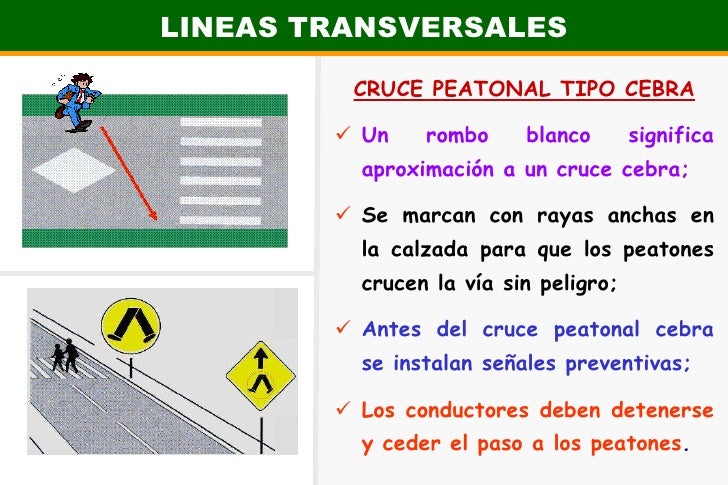 Resultado de imagen para raya de cebra en señal de transito