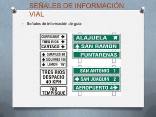 - Señales de información de guía
SEÑALES DE INFORMACIÓN
VIAL
 