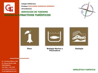 Señales de ATRACTIVOS TURÍSTICOS Flora Biología Marina o Piscicultura Geología 