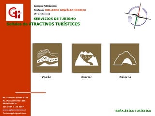 Señales de ATRACTIVOS TURÍSTICOS Volcán Glaciar Caverna 