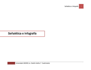 Señalética e Infografía   1




Señalética e Infografía




      Universidad UNIVER| Lic. Diseño Grafico 7 Cuatrimestre
 