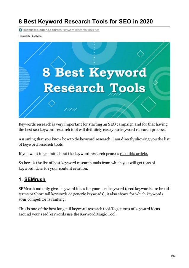 8 Best Keyword Research Tools For Seo In