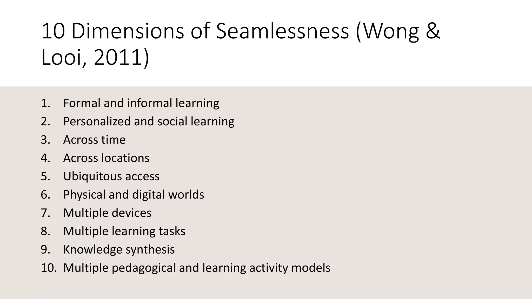 Seamless Learning Ppt