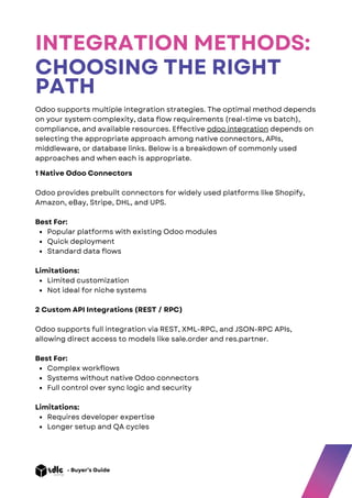 Seamless Odoo Integration service: Connecting your entire Ecosystem. | PDF