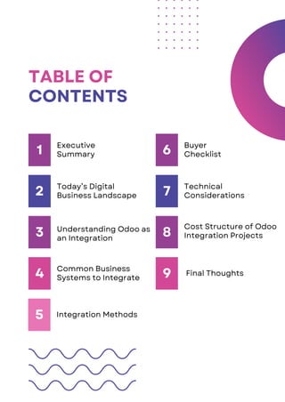 Seamless Odoo Integration service: Connecting your entire Ecosystem. | PDF
