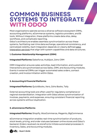 Seamless Odoo Integration service: Connecting your entire Ecosystem. | PDF