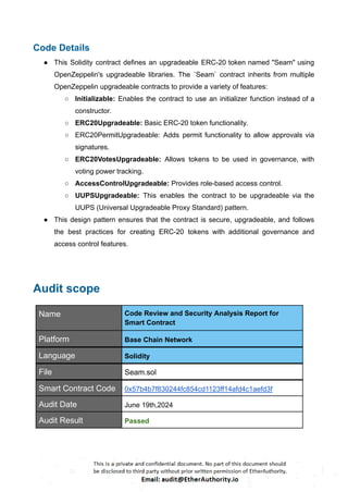 Seamless Token – Smart Contract Security Audit Report by EtherAuthority ...