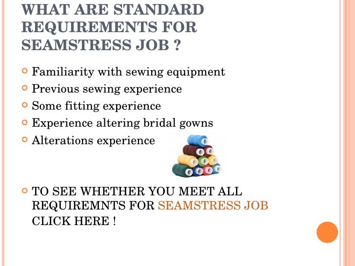 Seamstress jobs