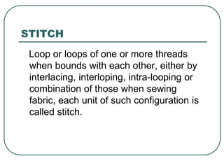 Thread Interlooping Seam swing / swing threads / trimmings and accessories | PPTX