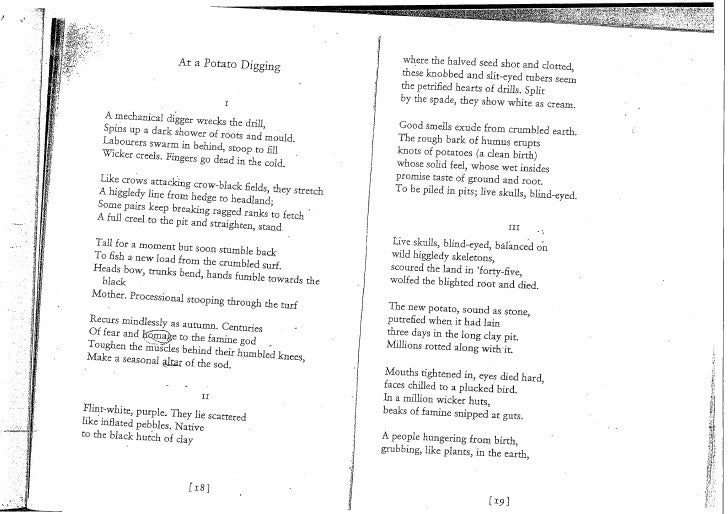 analysis of the poem digging by seamus heaney