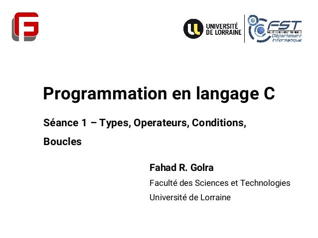 Seance 1 Programmation En Langage C