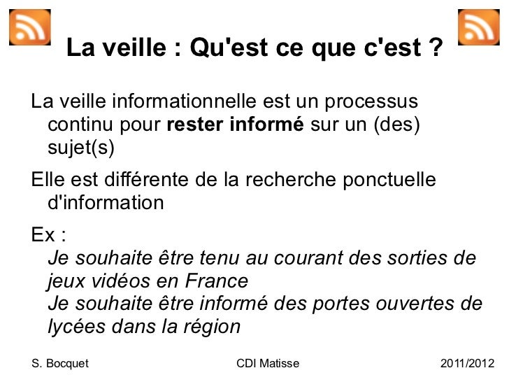Réaliser une veille informationnelle en orientation Réaliser une veille informationnelle en orientation