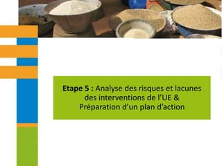Etape 5 : Analyse des risques et lacunes des interventions de l’UE & Préparation d’un plan d’action