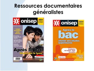 Ressources documentaires
généralistes
 