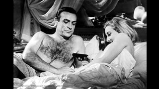 Filming From Russia With Love with Daniela Bianchi in 1963. Photograph: Rex Features
 