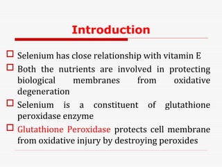 selenium and glutathione peroxidase Total Antioxidants Status, Selenium Concentration, Catalase and Glutathione  Peroxidase Activities main image 0