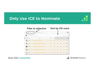 Only Use ICE to Nominate
Filter to objective Sort by ICE score
 