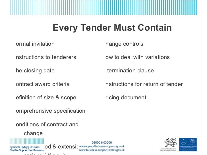 How to tender. The basics.